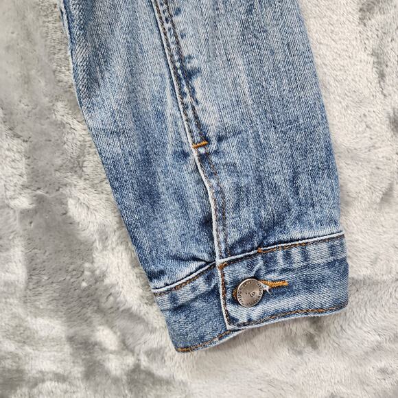 Thread & Supply Jacket Womens M Denim Flannel Lined Sherpa Collar Trucker Casual - Picture 5 of 12